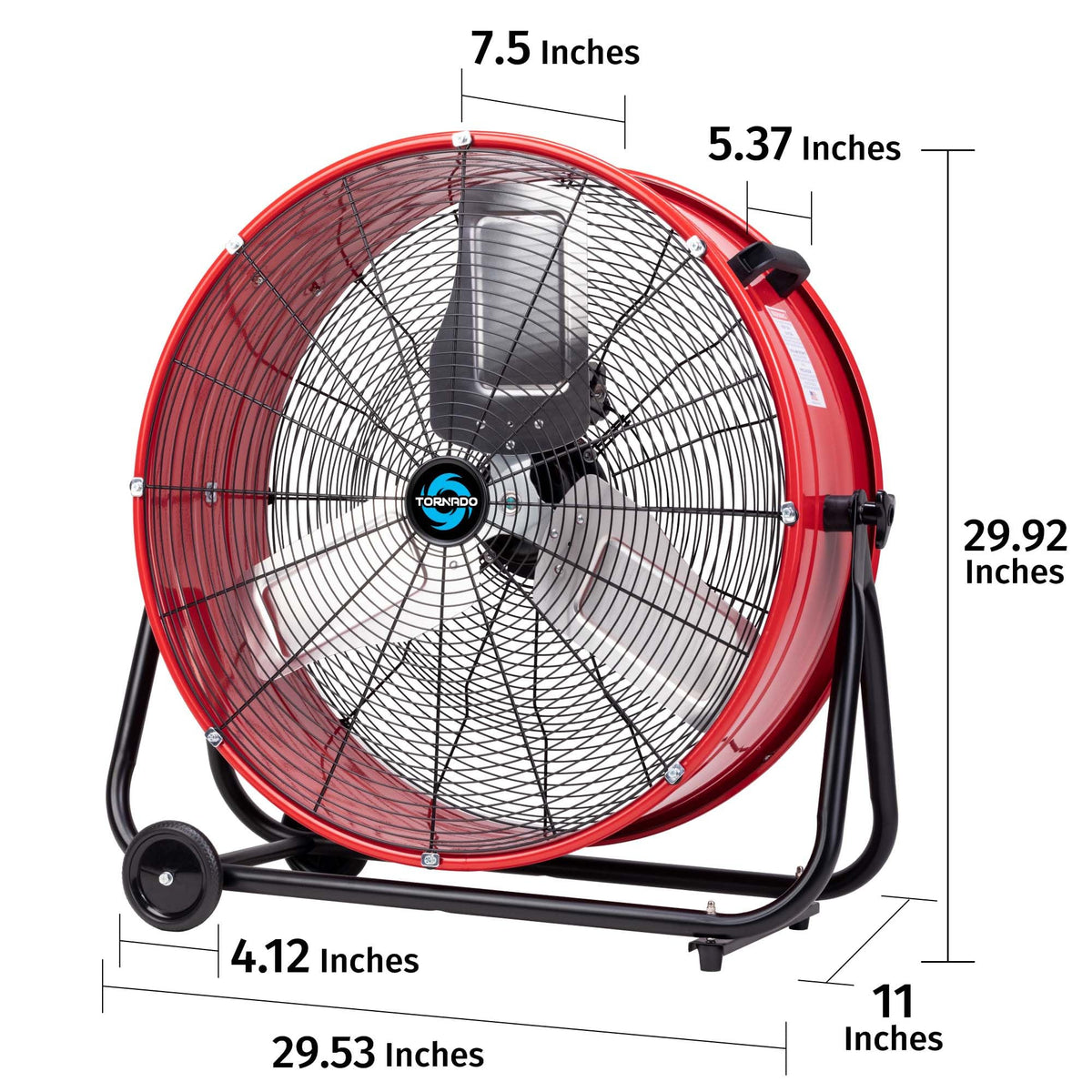 24 Inch High Velocity 3 Speed Metal Drum Fan Q73047