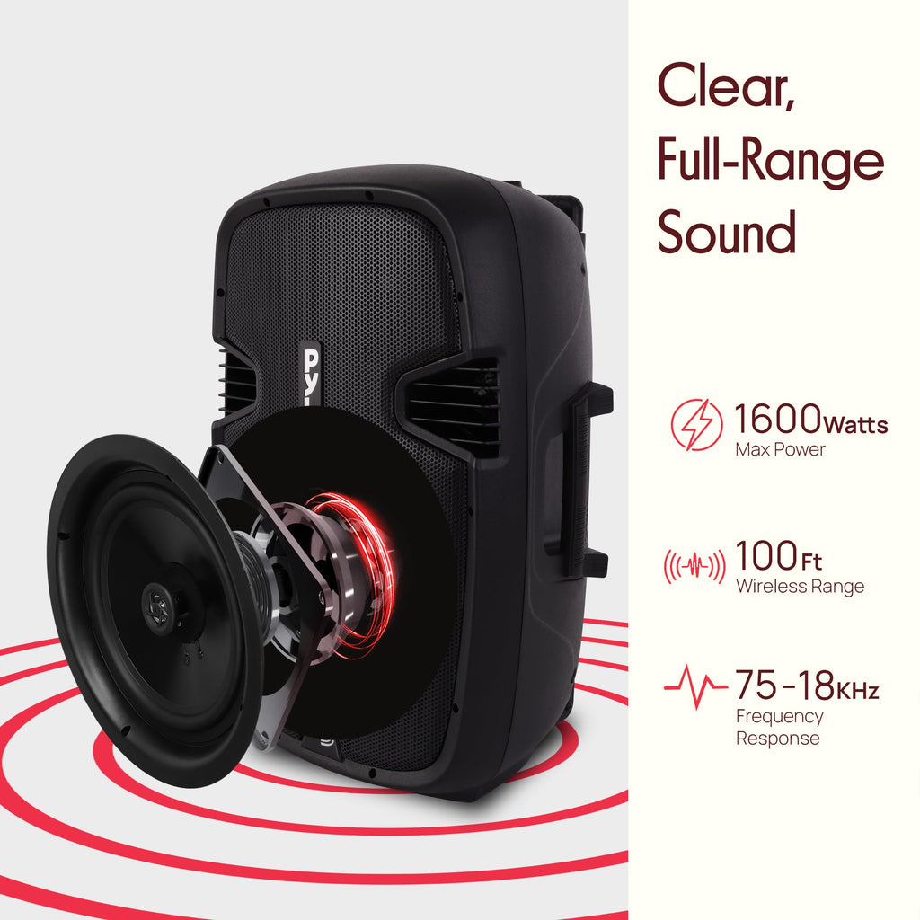 15-Inch Portable PA Speaker System with 2 UHF Microphones R72439