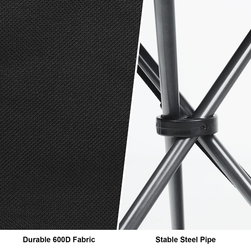 18" Black 3 Legs Folding Tripod Stool O65607