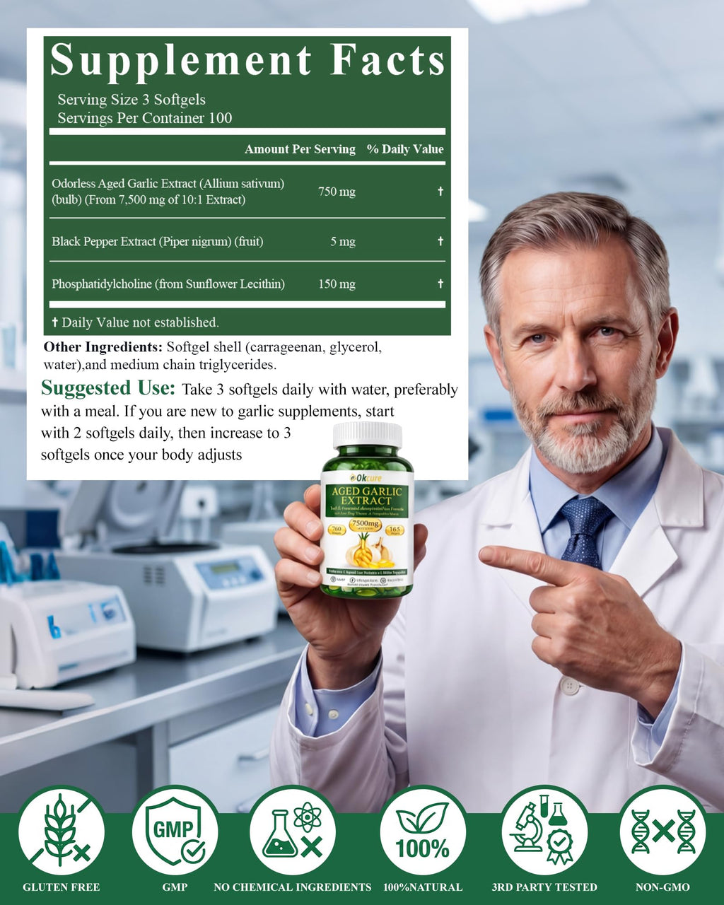Odorless Garlic Supplement 300 Softgels A911