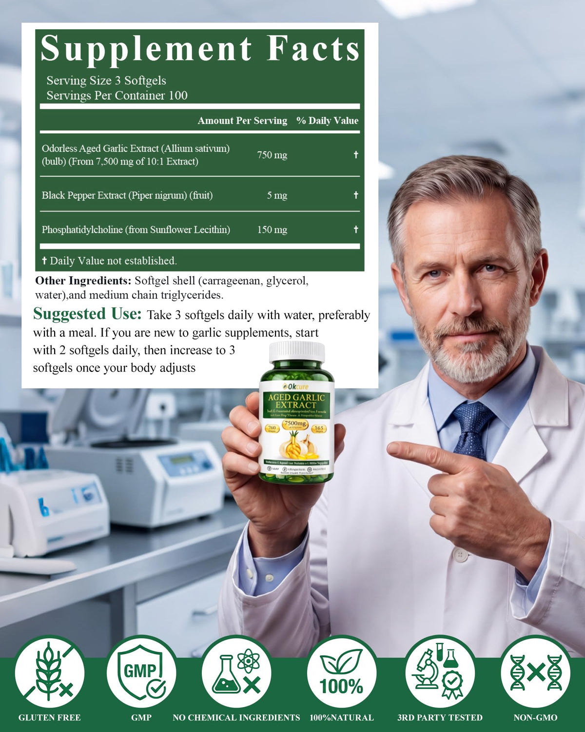 Odorless Garlic Supplement 300 Softgels A911