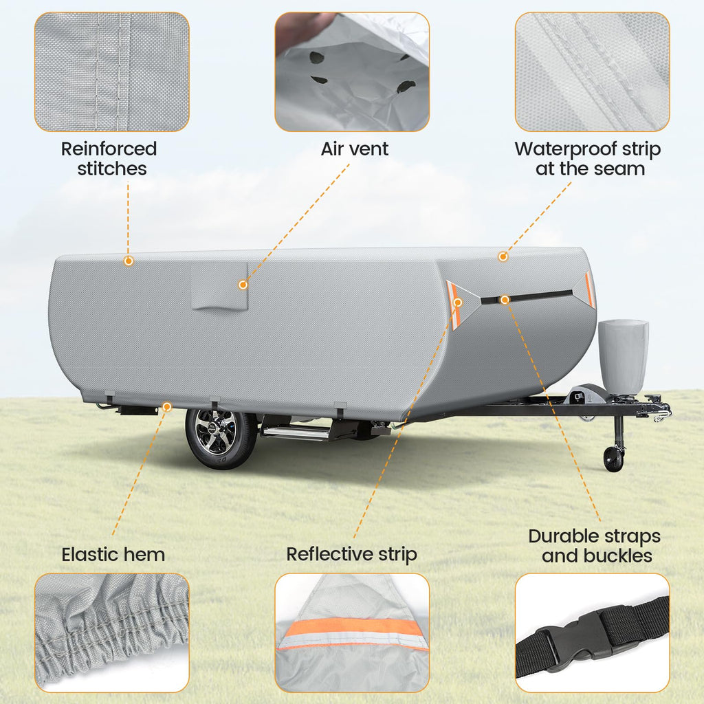 7 Layers Ripstop Waterproof Pop Up Camper Cover Fits 14' - 16' Trailers B986