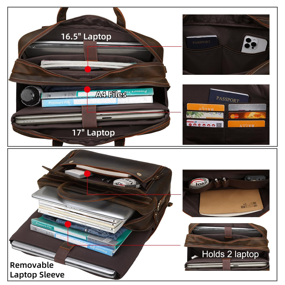 Leather Laptop Briefcase R6434