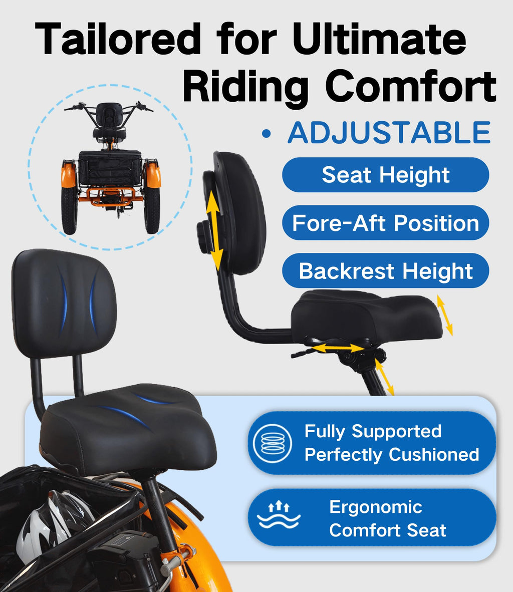 20" Fat Tire Folding Electric Tricycle 750W 48V W6972