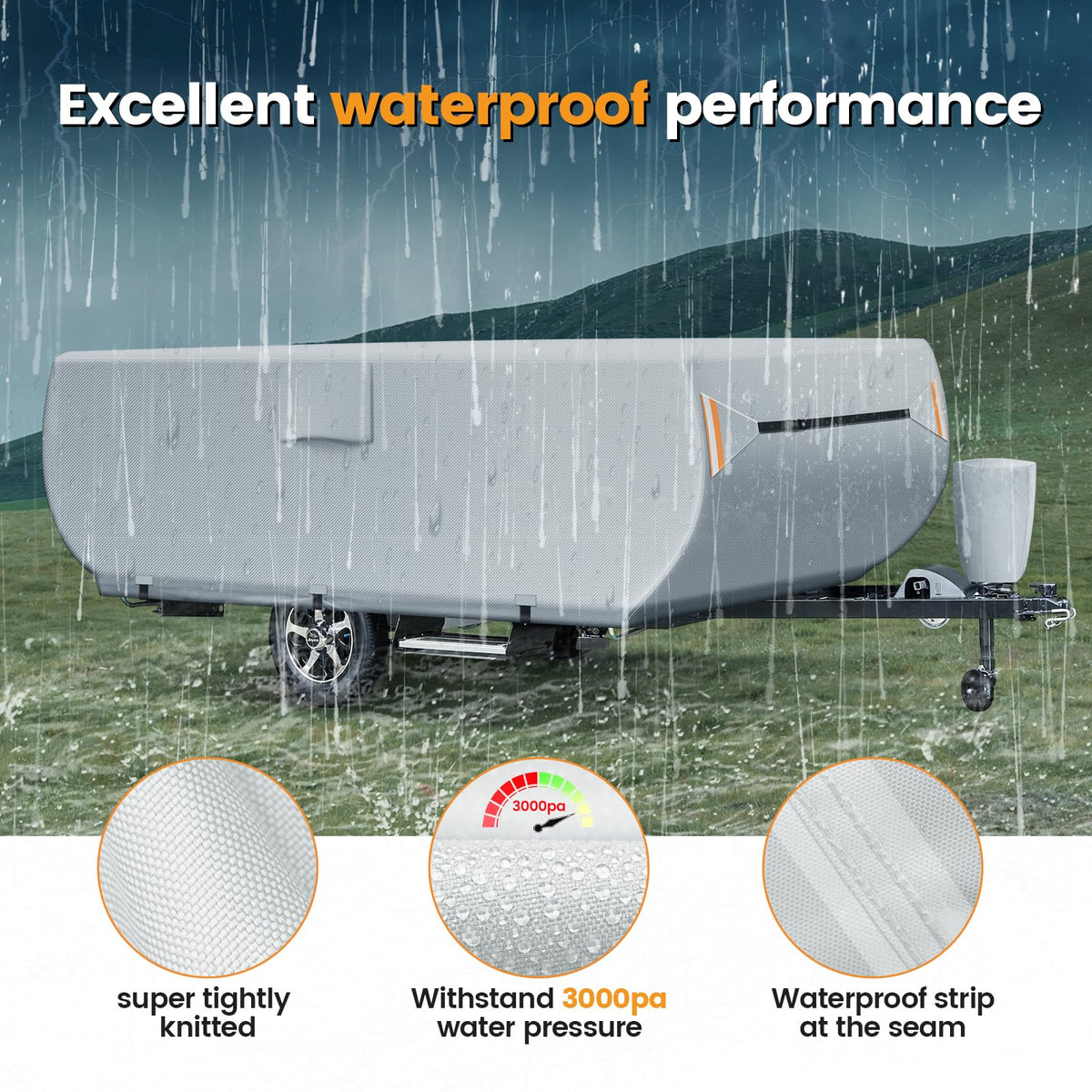 7 Layers Ripstop Waterproof Pop Up Camper Cover Fits 14' - 16' Trailers B986
