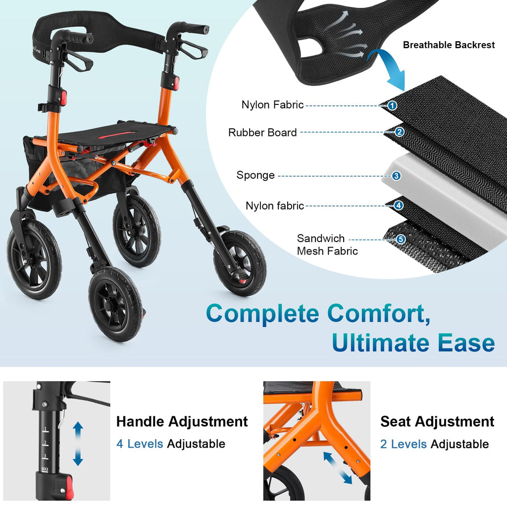 Tall Foldable Walker with Seat J51390