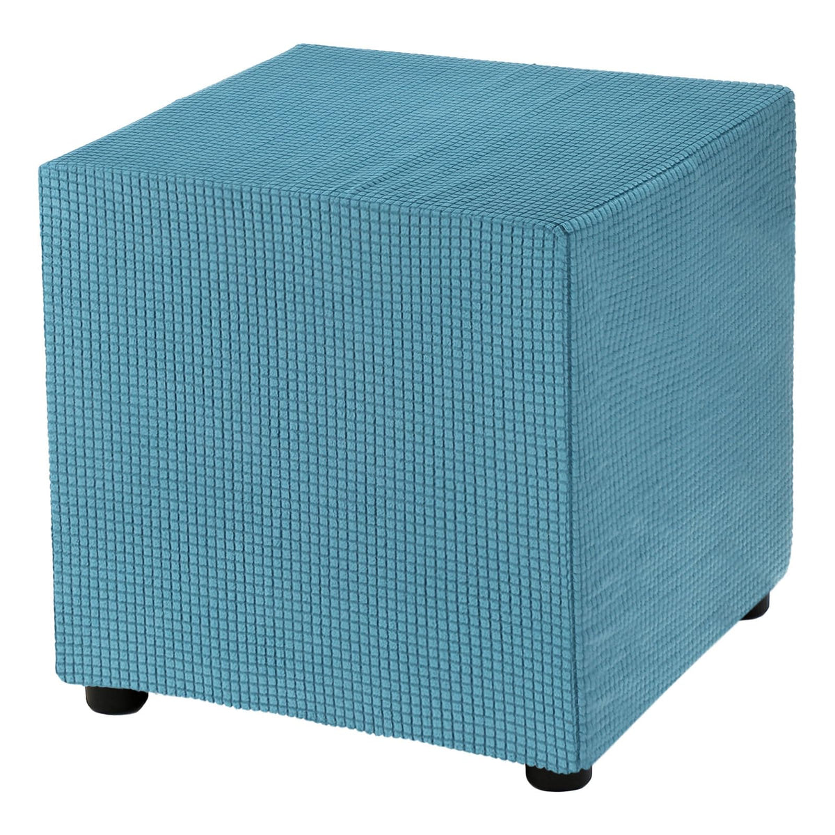 Teal Stretch Polyester Ottoman Cover A93537