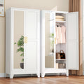 Metal Armoire Wardrobe Closet with Mirror Q6986