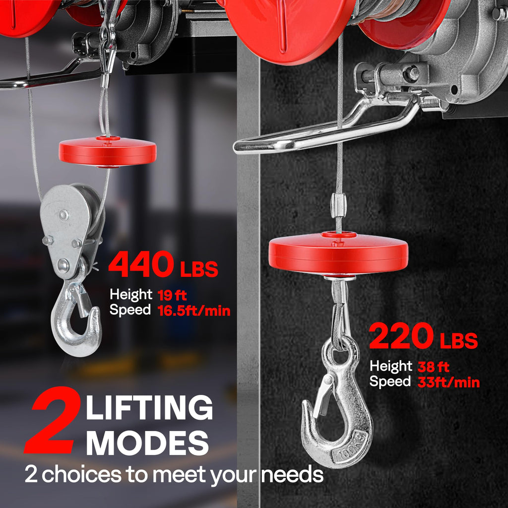 110V 440 Lbs Electric Hoist with Remote Control P967812