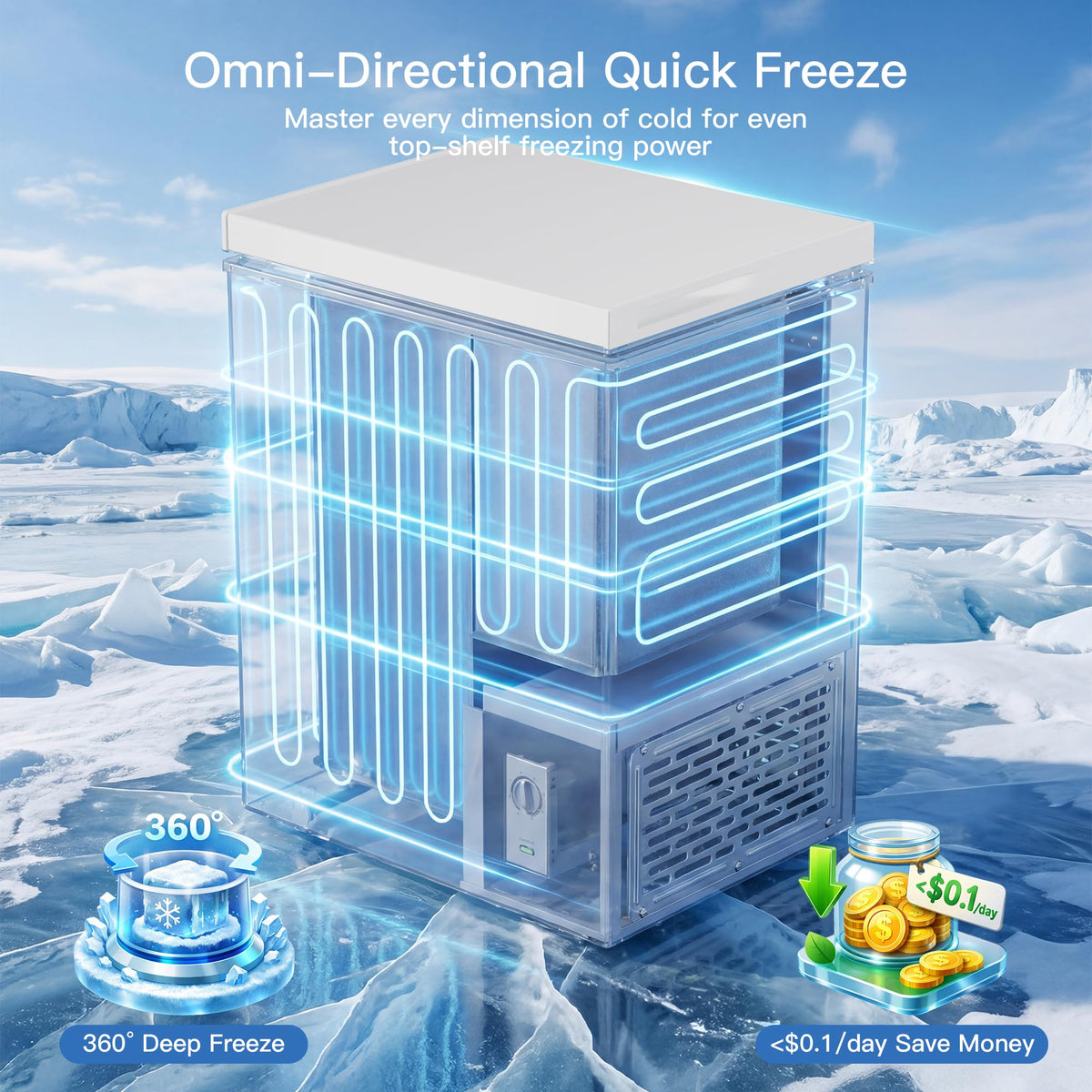 2.05 Cu.Ft Chest Freezer with 2 Removable Baskets D161846
