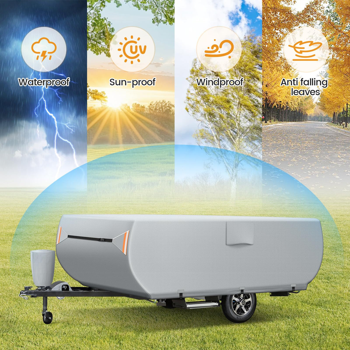 7 Layers Ripstop Waterproof Pop Up Camper Cover Fits 14' - 16' Trailers B986