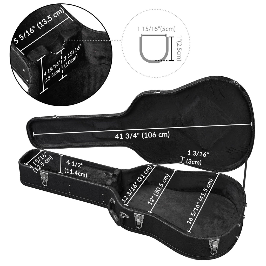 Dreadnought 41 Inch Wooden Hardshell Guitar Case W5378