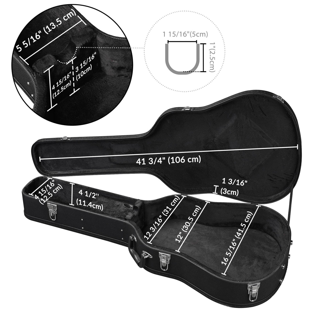 Dreadnought 41 Inch Wooden Hardshell Guitar Case W5378