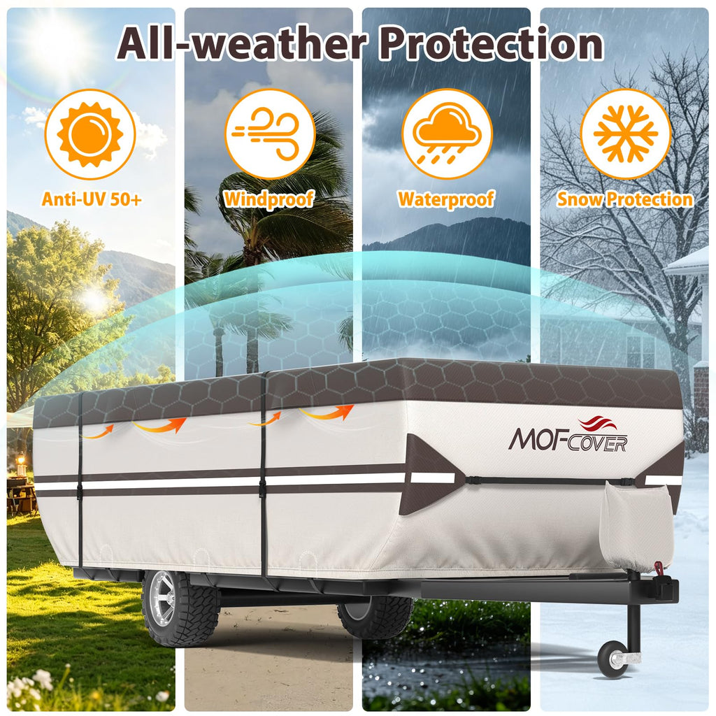 9 Layers Waterproof 14-16ft Pop Up Camper Cover I34066