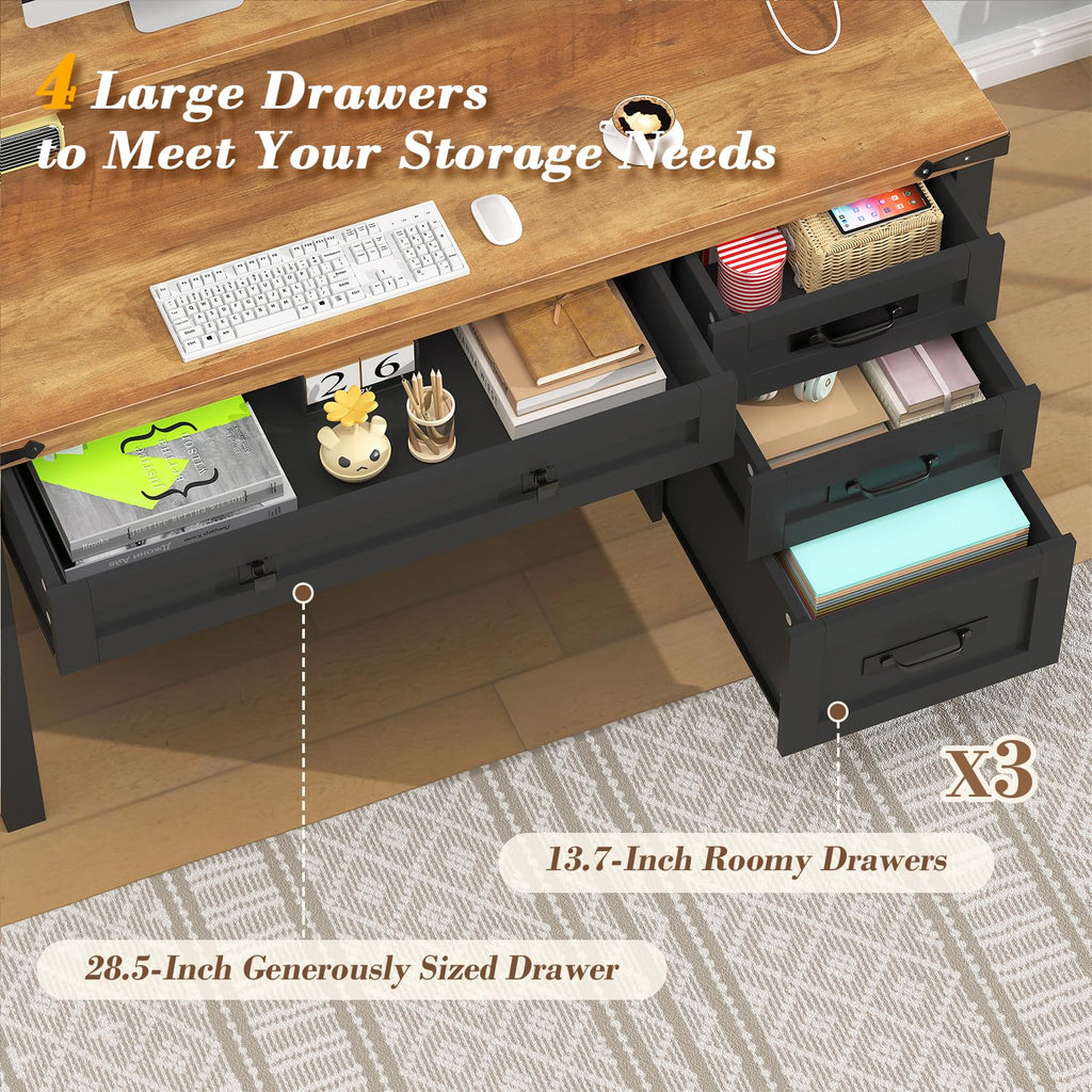 47" Computer Desk with Drawers D25621