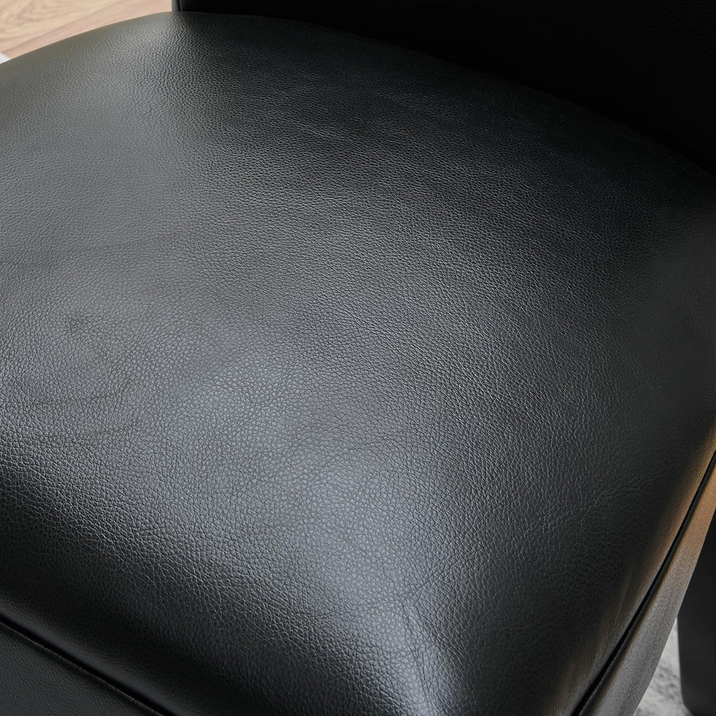 Set of 8 Black Faux Leather Upholstered Dining Chairs B444342