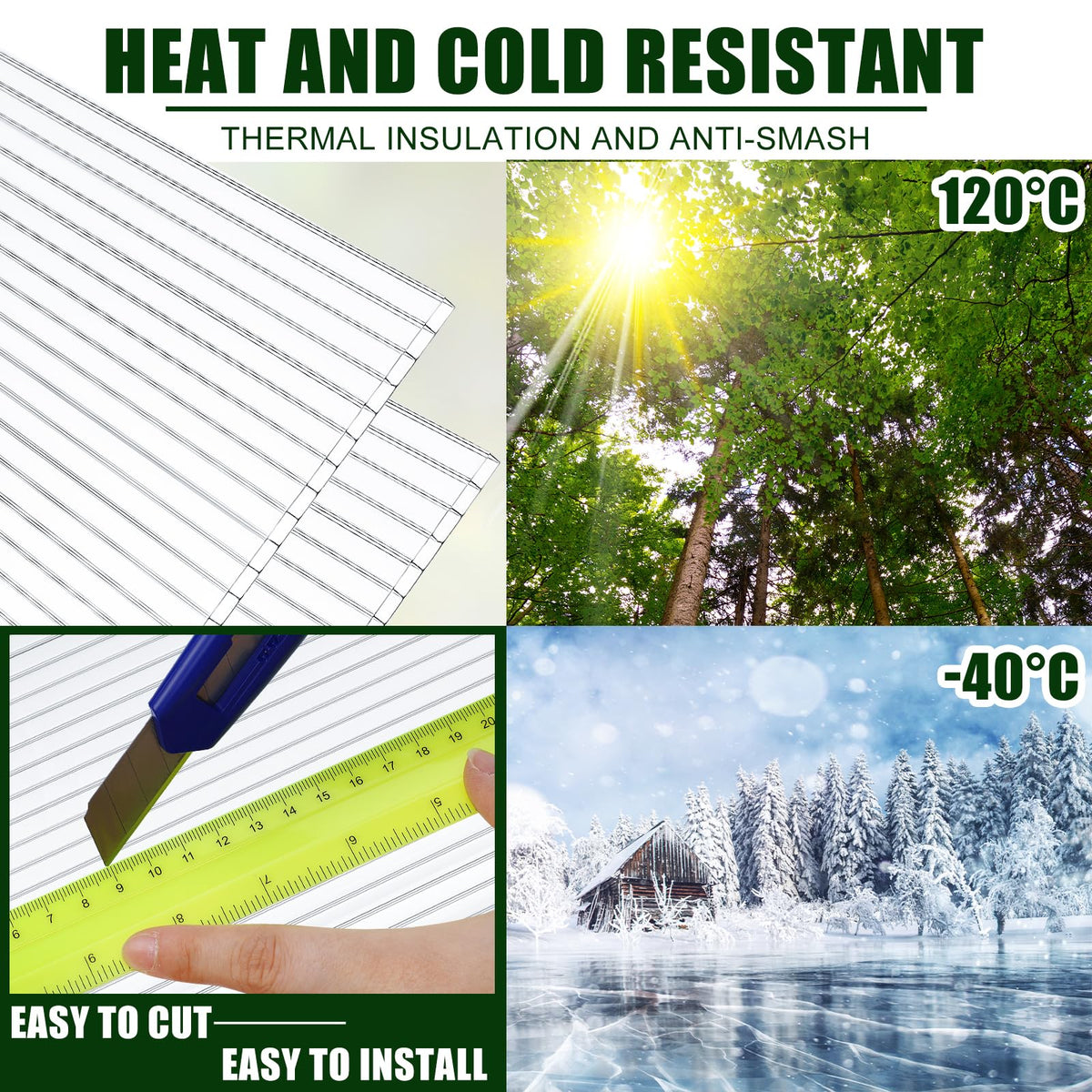 12 Pack Polycarbonate Greenhouse Panels L460