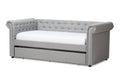 Light Beige Fabric Trundle Daybed U6190