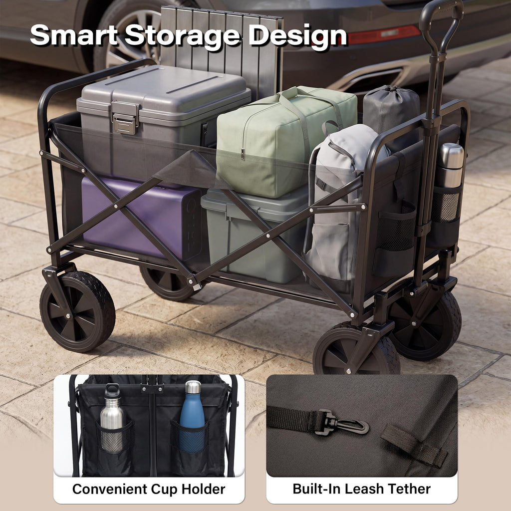 Large Dog Wagon Cart with Canopy, All-Terrain Wheels, Ramp Tailgate E999800