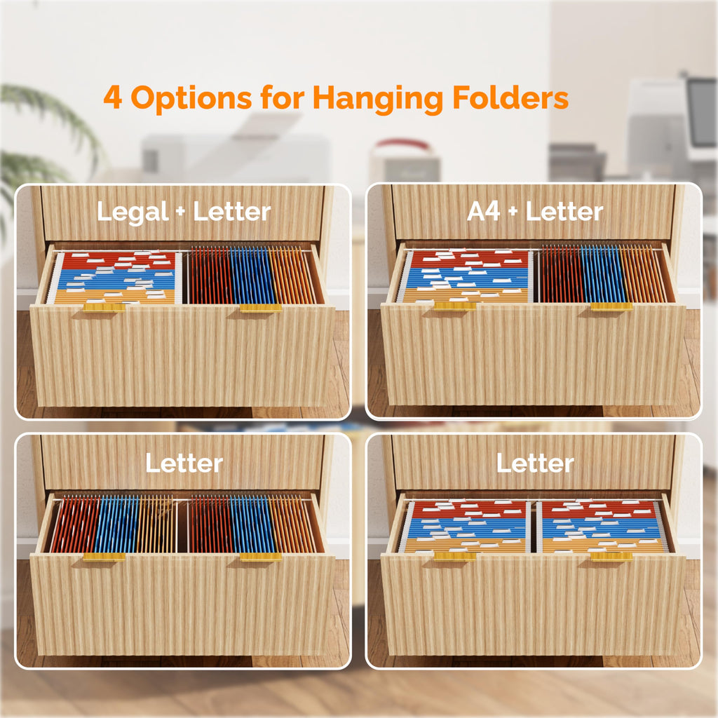 2 Drawer Wood File Cabinet Q336