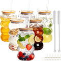 20oz Reusable Clear Plastic Tumbler with Lid and Straw, 6 Pack Q5249