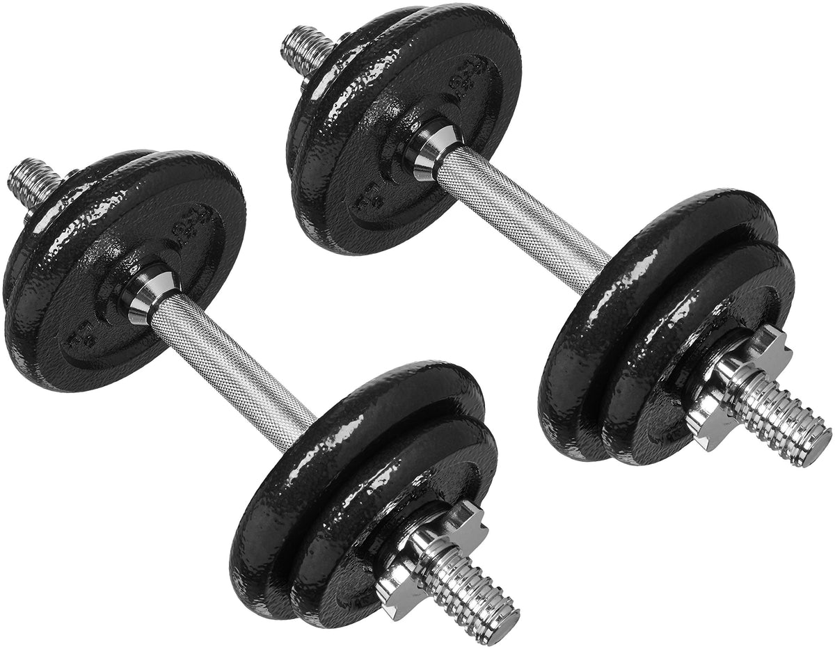 Adjustable Dumbbell Hand Weight Set with Storage Case, 38 Pounds, Black H7619