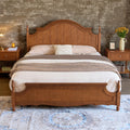 California King Solid Wood Arched Headboard Bed E16805