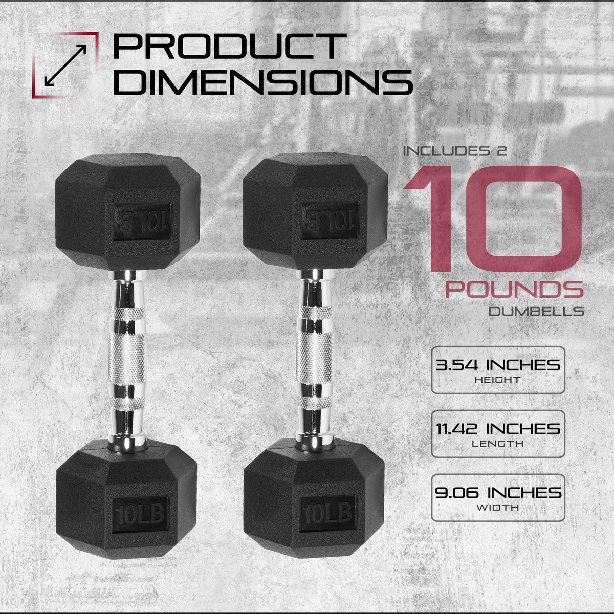 Rubber Encased Hex Dumbbell A8339