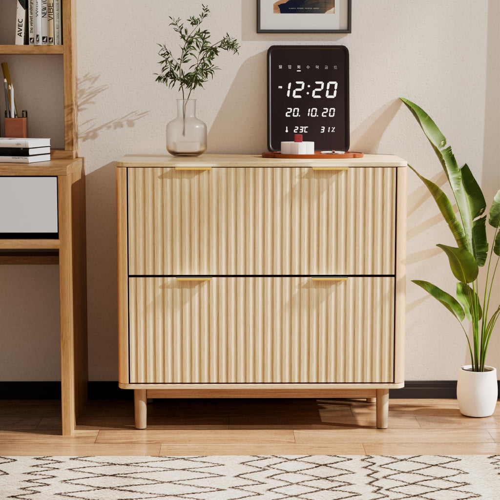 2 Drawer Wood File Cabinet Q336